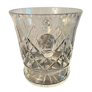 Zawiecie Genuine Hand Cut  24%  Lead Clear Crystal Ice Bucket With Handle Poland